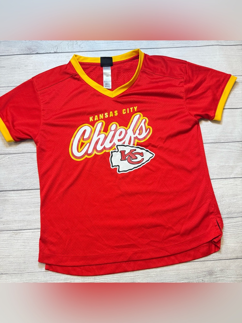 NFL Kansas City Chiefs Red and Yellow Short Sleeve Kids Jersey